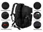 LHI Military Tactical Backpack for Men and Women 45L Army 3 Days Assault Pack Bag Large Rucksack with Molle System Black