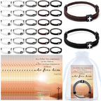Tondiamo 20 Set Fathers Day Bracelet Gift for Church Cross Christian Adjustable Jesus Wristband Religious Blessed Dad Bible Verse Scripture Cards Organza Bag Basket Stuffers for Dad (Braided Style)