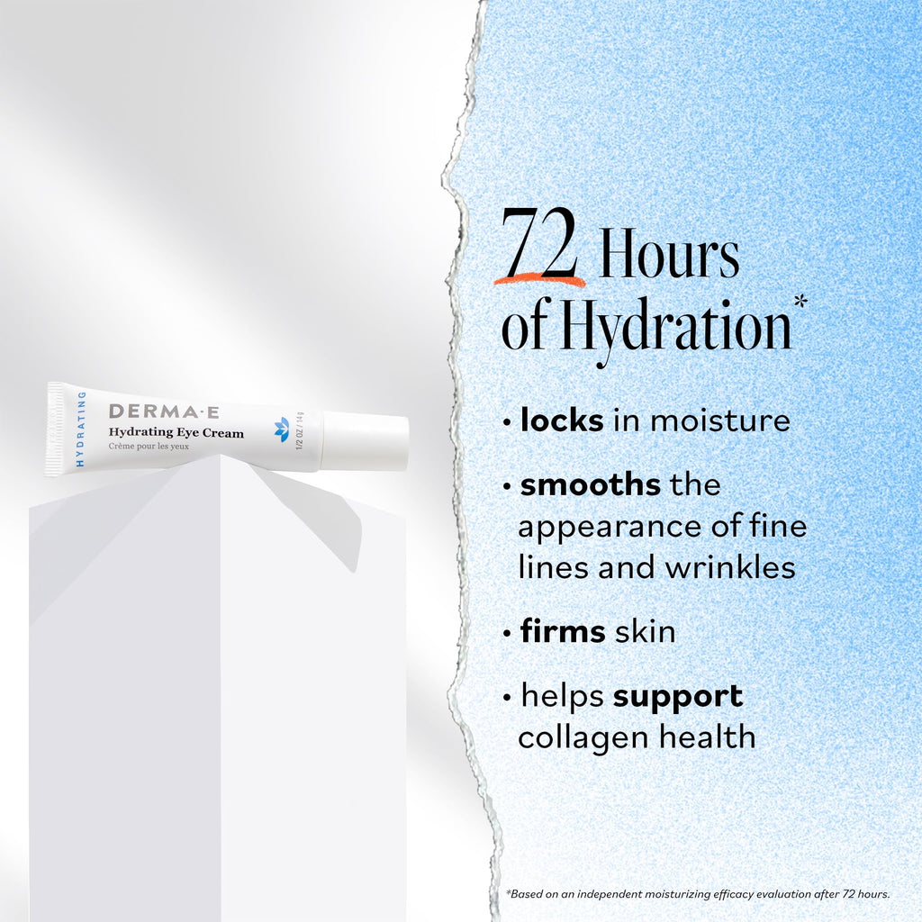 Derma E Hydrating Eye Cream – Firming and Lifting Hyaluronic Acid Treatment - Under Eye and Upper Eyelid Cream Reduces Puffiness and Appearance of Fine Lines, 0.5 oz