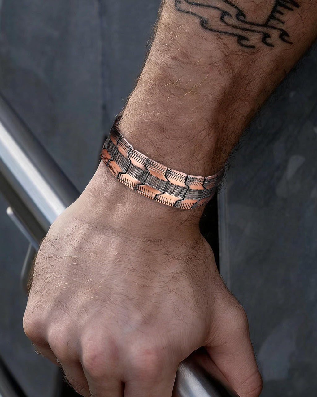 MagnetNova Ultra Strength Magnetic Bracelets for Men, 99.99% Pure Copper Bracelet with 5000 Gauss Magnets, Adjustable Size with Sizing Tool & Gift Box (Copper-21mm)