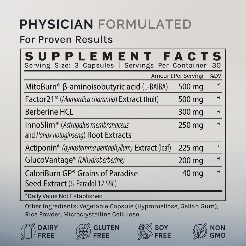 InfiniWell Control - Formulated for Metabolic Health & Energy Support - Unlock Disciplined Metabolic Support - Comprehensive Fomula with Next Generation Berberbine (90 Capsules)