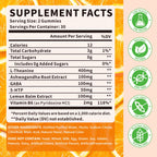 YXSW L-Theanine Gummies, Chewable L-Theanine Supplement for Adults & Kids 400mg with Ashwagandha, GABA, 5HTP for Relax, Zzz & Focus Support, Orange Flavor, 60 Counts