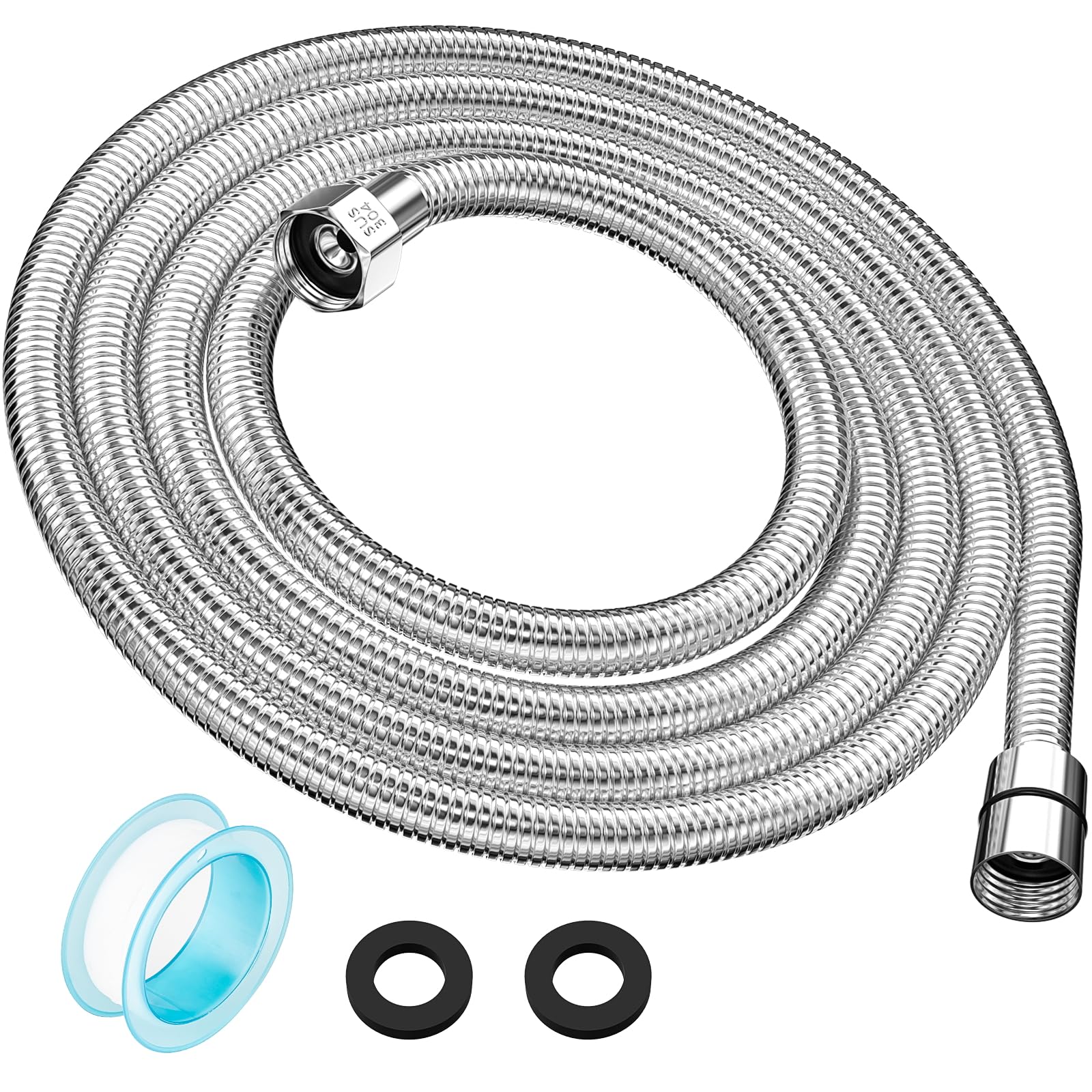 TEELLA 118" Shower Hose, Extra Long 304 Stainless Steel Handheld Shower Head Hose Extension/Replacement, Flexible & Durable, G1/2 Universal Insert & Nut