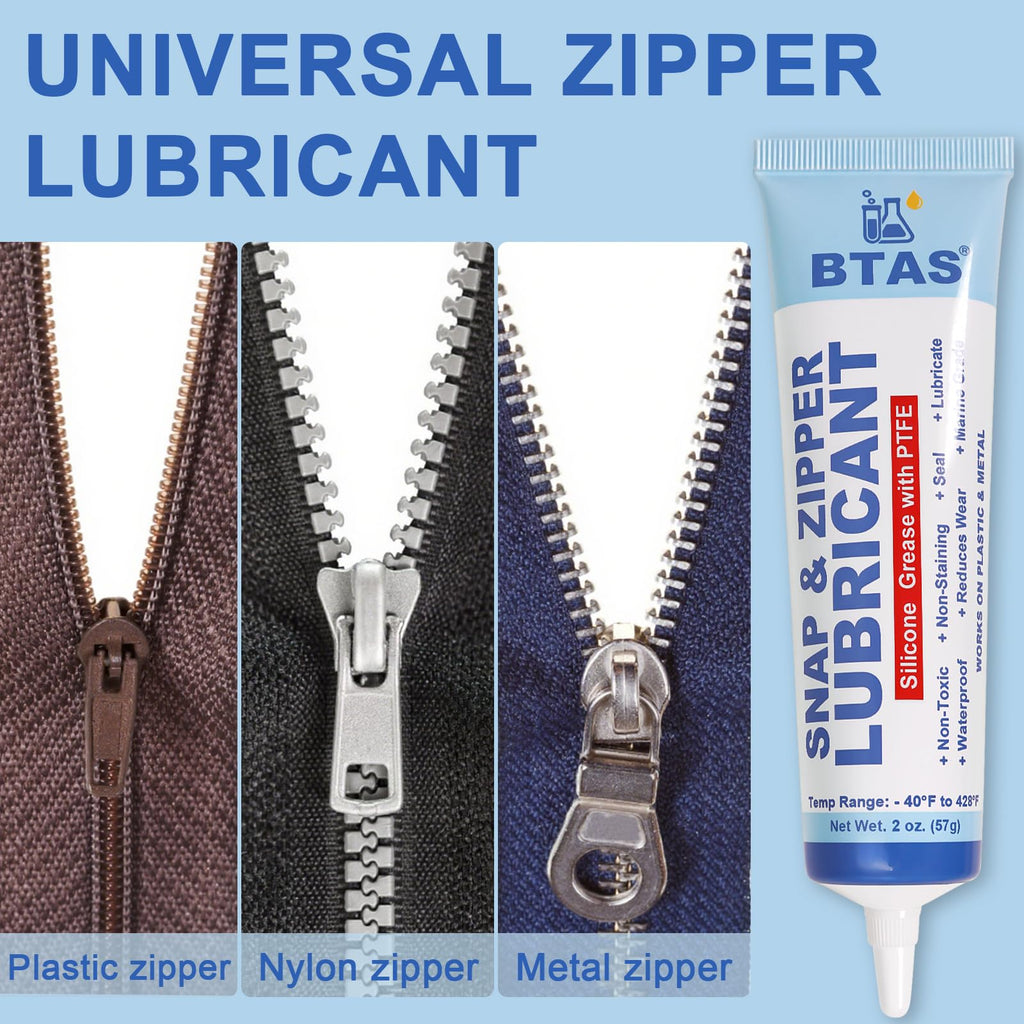 BTAS Zipper Lubricant for Plastic and Metal Zippers Marine Grade 2oz