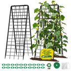 Heavy Duty 2 Pack 50"x17" Adjustable A-Frame Trellis for Climbing Plants Outdoor, Metal Rust-Proof Garden Trellis, Dense Grid Climbing Frame Trellis for Raised Beds, Cucumber, Tomatoes Outdoor
