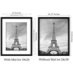 Abtgt 24x30 Frame Set of 3, Display Pictures 18x24 with Mat or 24x30 without Mat, Vertical & Horizontal Wall Decoration Picture Frame for Photos, Posters & Art Prints, Black