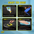 Cerama Bryte Cooktop Cleaning Kit, 18 oz Bottle, Scraper, Tool & Pad
