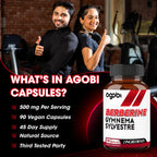 agobi Berberine Supplements 500mg with Gymnema Sylvestre - Super Concentrated Formula for Immune System, Circulation Health, Digestive & Energy Production - 90 Capsules