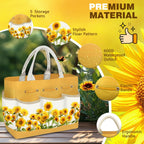 22Pcs Gardening Tools Set for Women Heavy Duty Garden Hand Tool Kit,Birthday Gifts for Mom Wife Grandma Beginner,Gardening Accessories with Sunflower Tote Bag/Shovel/RepottingMat/Plant Labels/Gloves