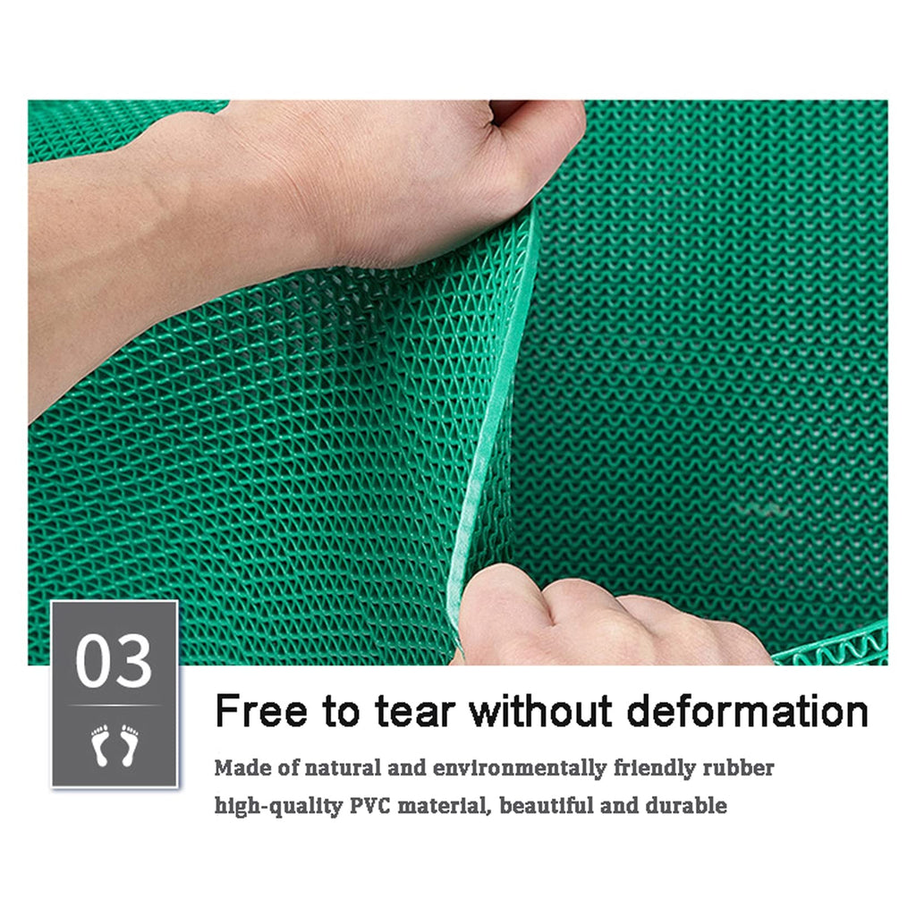 Drainage Non Slip Mats 3'x10' Heavy Duty Commercial Floor Mat Mesh Hollow Door Mat Roll for Swimming Pool Bathroom Kitchen Garage Indoor Outdoor Wet Area,Blue,0.9×3M/3×10FT