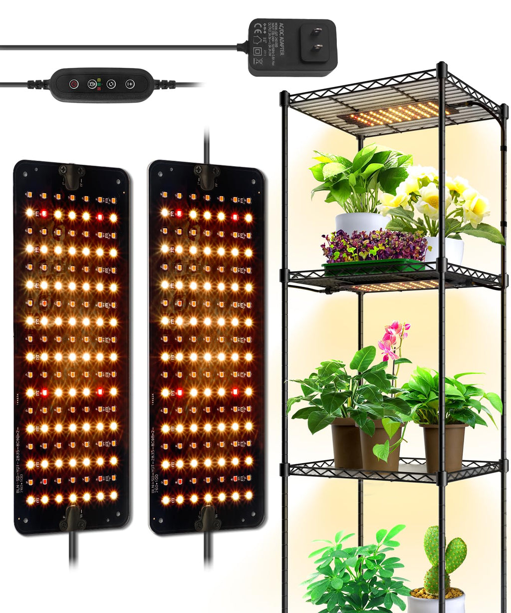 Barrina Grow Lights for Indoor Plants, 2 x 10W Ultra-Thin Grow Light Panel