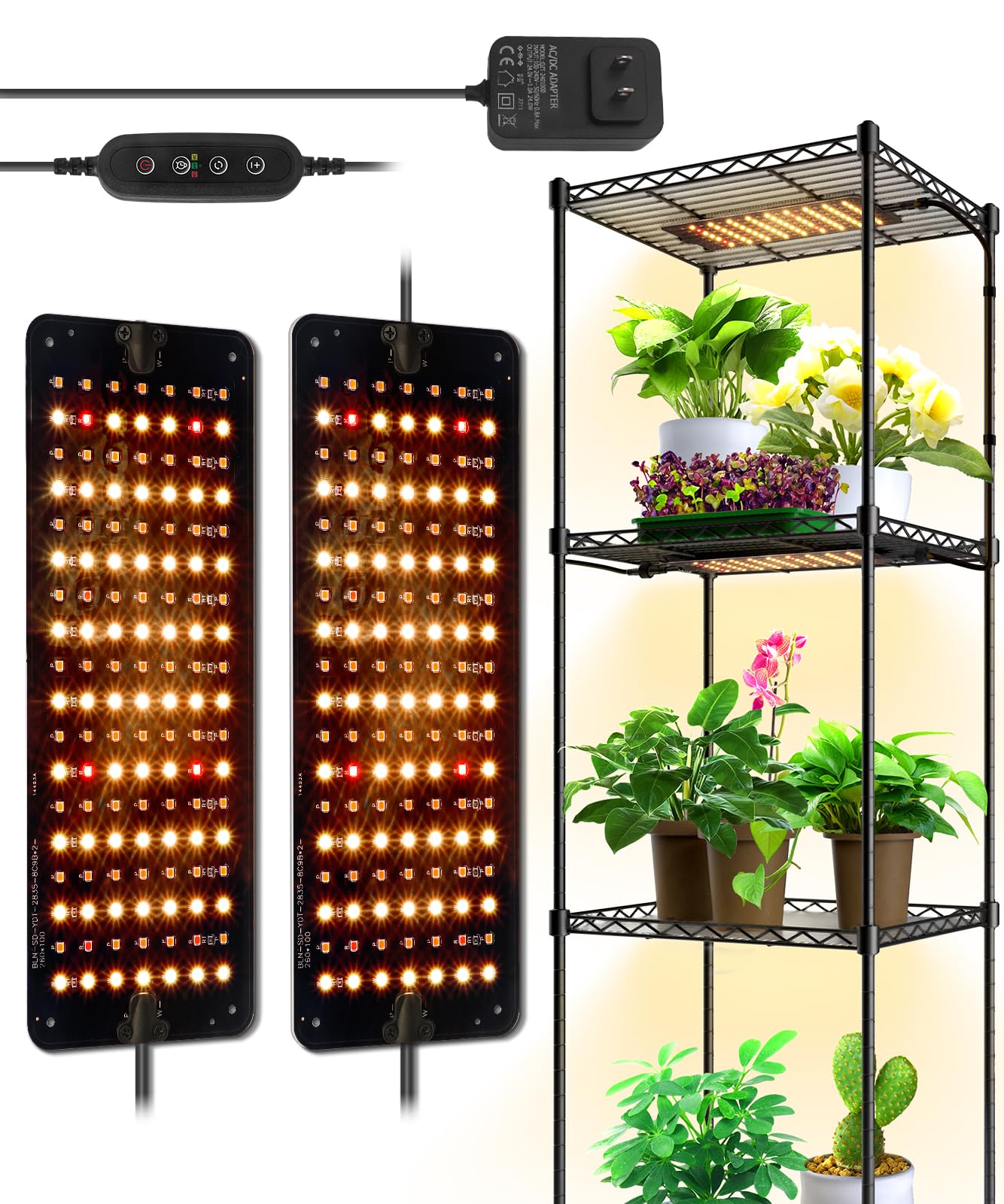 Barrina Grow Lights for Indoor Plants, 2 x 10W Ultra-Thin Grow Light Panel