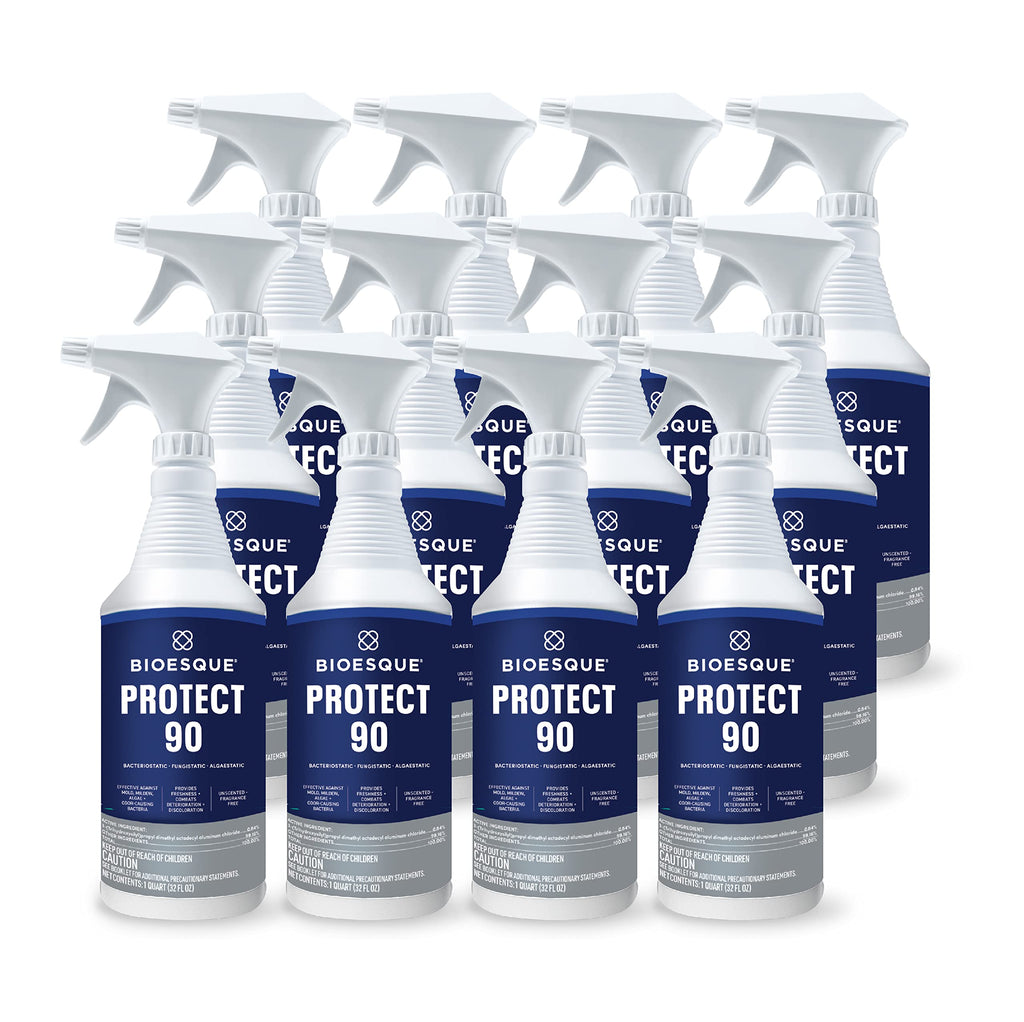 Bioesque Protect 90, Heavy Duty Bacteriostatic, Fungistatic, Algaestatic Formula, Effective Against Mold, Mildew, Algae, & Odor Causing Bacteria, 32 Fluid Ounce (Pack of 12)