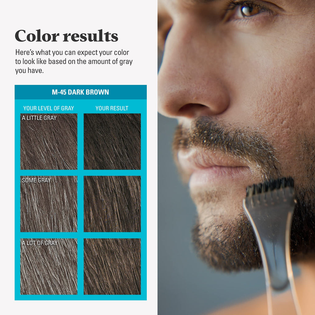 JUST FOR MEN Mustache & Beard Dye, Keratin, Dark Brown M-45 (3 Pack)