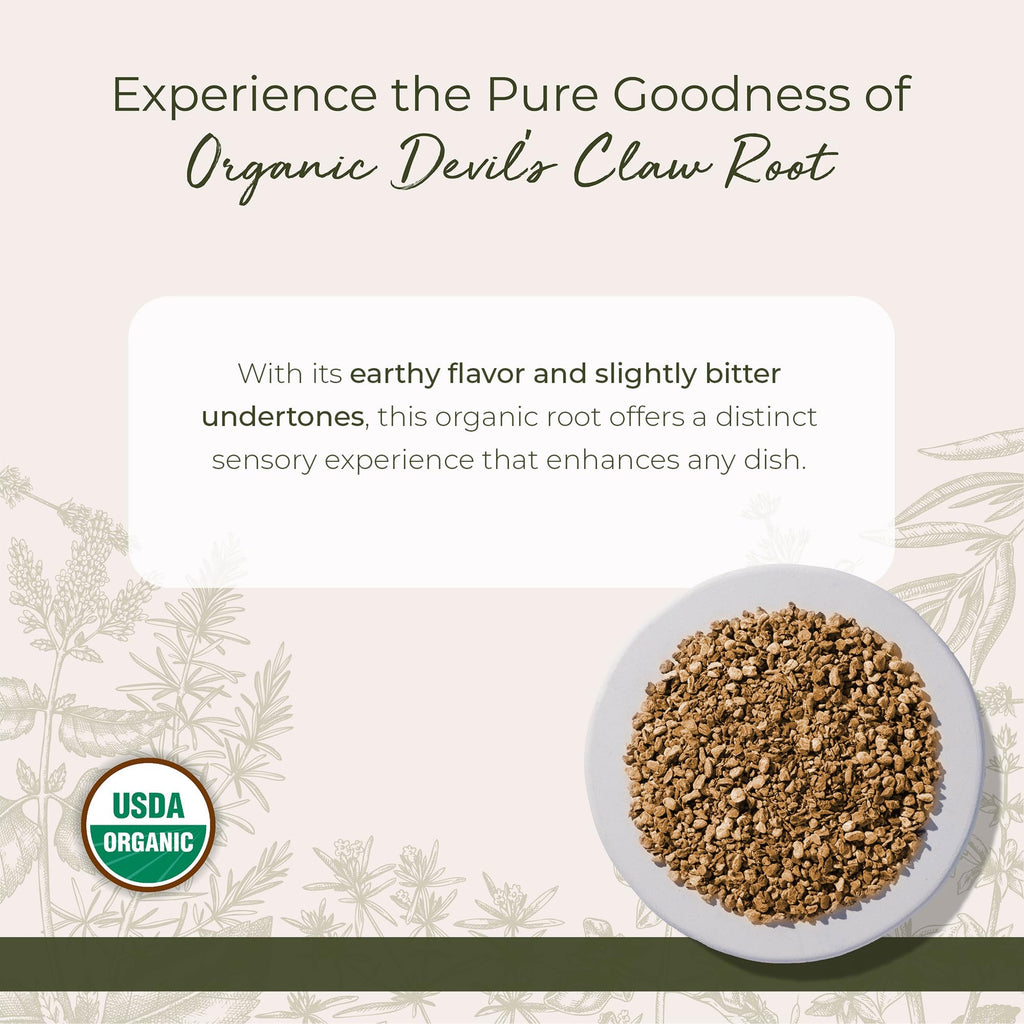 Starwest Botanicals Organic Devil's Claw Root - Dried Herb for Tea & Natural Herbal Blends, Pure Devil's Claw Root, Cut & Sifted, Certified Kosher, Non-GMO - 4 oz Pouch