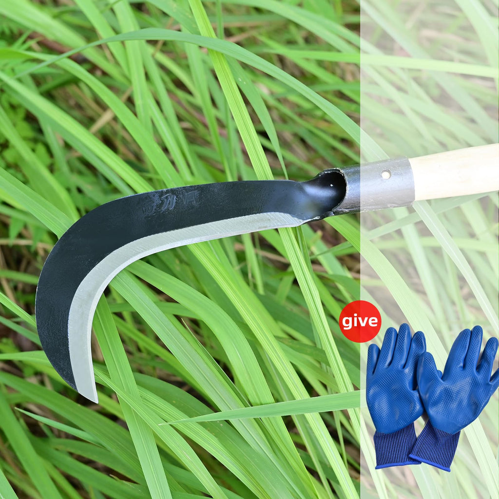 EcoDigilife Billhook Sickle Machete Knife,Clearing Sickle,Manganese Steel Blade Hand held Sickle Tool - Multipurpose Gardening Weeding Grass Sickle and Farming Portable Safety Sickle