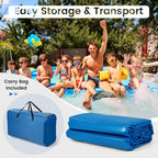 Goplus Pool Cover, 20 x 40 FT Solar Blanket 12 Mil with Carrying Bag for In-Ground and Above-Ground Swimming Pools, Rectangle Hot Tub SPA Thermal Blanket, Blue Bubble