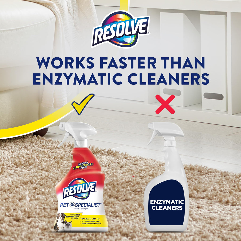 Resolve Pet Specialist Urine Destroyer Carpet Cleaner Spray – Urine Eliminator for Pet Stains & Odors Up to 7 Days Old, 22oz