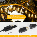 Brightever 100FT Outdoor String Lights 52 Bulbs, Waterproof Patio Lights