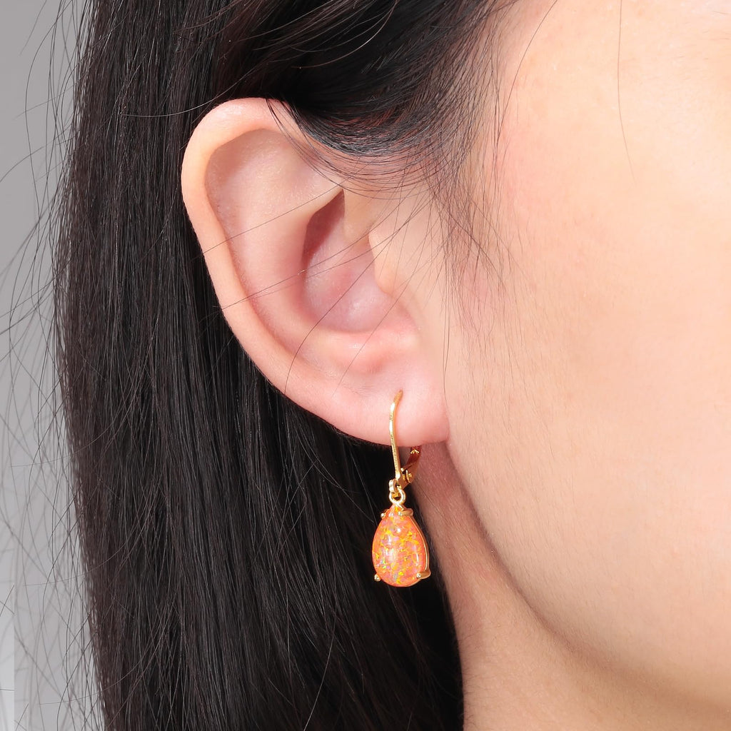 CiNily Teardrop Leverback Dangle Earrings for Women Hypoallergenic