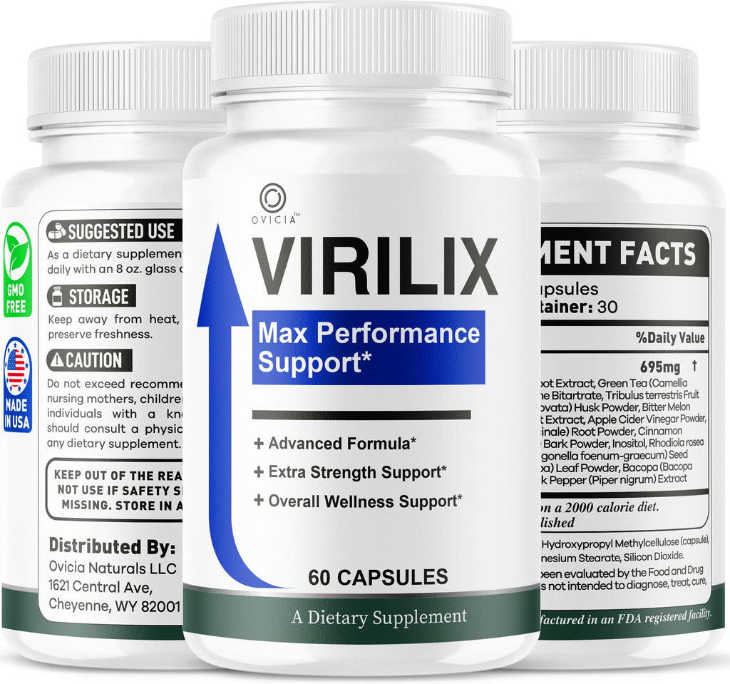 Virilix Capsules - Virilix Advanced Support Formula Pills All Natural Ingredients Maximum Strength, Daily Premium Vitamins for Overall Health & Wellness Reviews, 60 Capsules for 1 Month