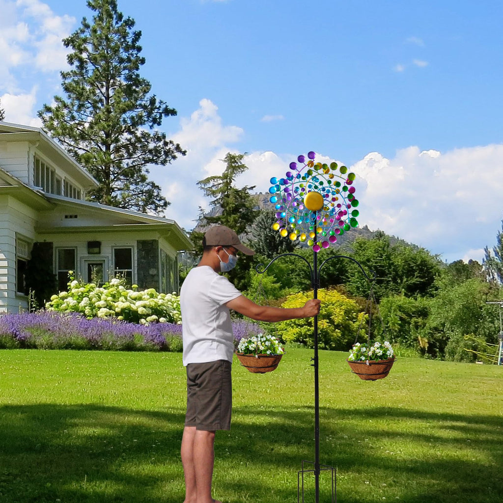 Large Metal Kinetic Wind Spinners Outdoor Garden Yard Decor
