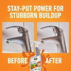 CLR Brands Calcium, Lime & Rust Remover with Cling, 22 oz. Spray Bottle, Adheres to Hard-to-Reach Surfaces, Blasts Calcium, Dissolves Lime Deposits, Zaps Stubborn Rust Stains and Hard Water Deposits