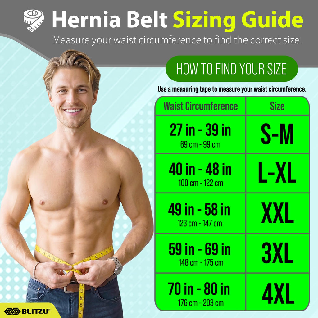 BLITZU Umbilical Hernia Belt for Men & Women, Abdominal Binder Adjustable Truss Support with 2 Compression Pads for Naval, Ventral, Incisional, Epigastric, Belly Button Hernias, Pre Post Surgery S-M