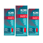 Kori Krill Oil Omega 3 Supplement, Antarctic Krill Oil with Superior Absorption vs Fish Oil, 1200mg Softgels, 30 Softgels, EPA & DHA (Pack of 3)