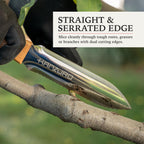 Kanzuro Hori Hori Garden Knife - Japanese Style Weeding & Digging Knife with Stainless Steel Blade, Depth Markings, Wooden Handle & Protective Sheath (Silver)