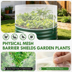 2 Pcs Garden Netting for Raised Beds for 2 FT Dia x 1 FT H Round Raised Beds Fine Mesh Plant Protection Covers with Drawstring & Zipper for Vegetables Herbs Flowers Seedlings