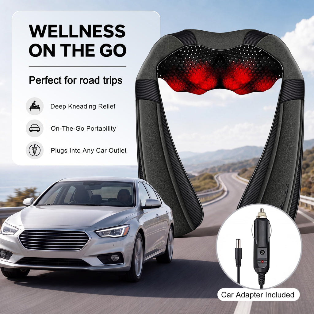 Mirakel Shiatsu Neck & Back Massager with Heat for Pain Relief Deep Tissue