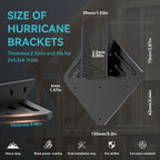 10 PCS Heavy Duty Black Hurricane Ties for Rafters,13 Gauge Roofing Hurricane Straps Thickness 2.2mm Fit 2x4,2x6,Hurricane Truss Hangers,Rafter Brackets,Hurricane Brackets,Joist Hanger,Hurricane Clips