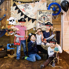ZeeDix 36Pcs Pirate Accessories for Kids, 12 Hats 12 Patches 12 Swords Set
