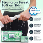Body Wipes for Women, Extra Moist No Rinse Bathing Wipes (2pk), 100 XL Shower Cloths + 8 Deodorizing Bath Cloths - 10 x 11.5" Travel Size After Gym Cleaning Essentials, Toiletries for Womens Hygiene
