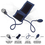 ASA TECHMED Nurse EMT Starter Pack Stethoscope, Blood Pressure Monitor and Trauma 7.5" EMT Shear Ideal Gift for Nurses, Medical Students, Firefighters, Police and Personal Use (Navy Blue) 4 Piece Set