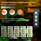 boostool 2 Pcs Grow Lights for Indoor Plants, 44W 384 Led Full Spectrum Plant Light, 5.4FT Adjustable Length Standing Grow Light with Timer/Six Leg Base for Greenhouse/Garden