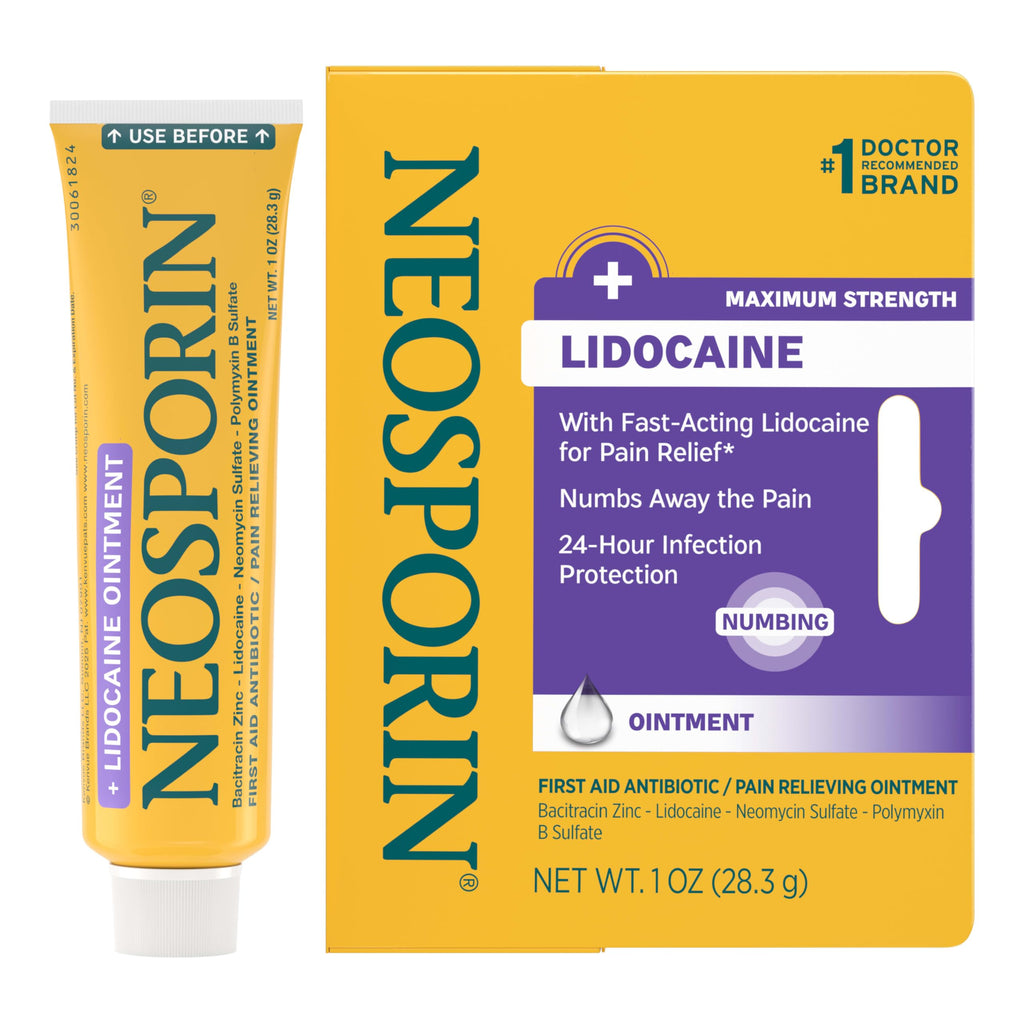 Neosporin + Lidocaine Pain Relief Triple Antibiotic Ointment, 1 oz