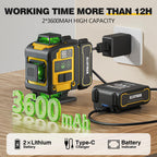 Laser Level with Tripod, Alloyman 4x360° Self Leveling Laser Level, Green Line Laser 4D Laser Leveler Tool with 2Pcs Lithium Batteries for Picture Hanging, Tile, Home Renovation, Indoor