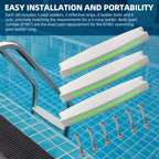 TonGass (3-Pack, White) 18" Universal Pool Ladder Step Replacement with Reflective Strip, Plastic Swimming Pool Ladder Rung Step with Stainless Steel Bolts for Inground Above Ground Pools