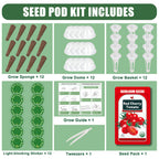 Cherry Tomato Seed Pods Kit for Hydroponics, 12 Pods Grow Anything Kit for Indoor Hydroponics Growing System, Hydroponics Supplies with 12 Grow Sponges, 12 Plant Baskets, 12 Pod Domes and Labels
