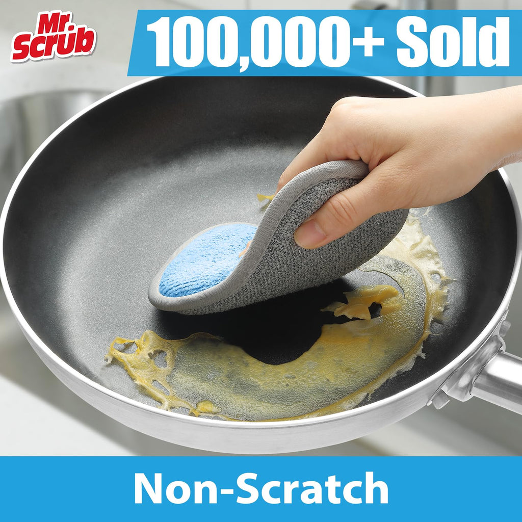 Sponges Kitchen Dish Sponge for Washing Dishes Cleaning Kitchen, All-Purpose, 12 Pack, Non Scratch, Rough Scrubbers Side for Non-Stick Cookware, Soft Microfiber Scrub Side for Dishes, Mr. Scrub