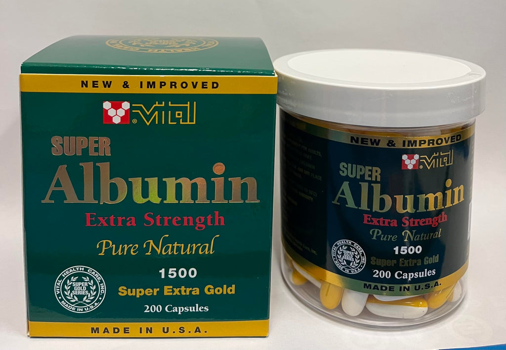 Vital Super Albumin Extra Strength Pure Natural 1500 mg 200 Softgels Authentic 바이탈슈퍼알부민