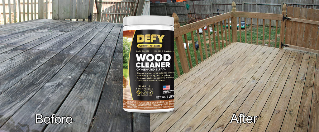 DEFY Wood Deck Cleaner Powdered Concentrate - Cleans Decks, Fences, Siding - 2 lb Concentrate
