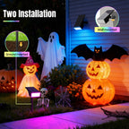 WENATY Solar Spot Lights Outdoor Color Changing, [7 Mode/2 Pack] Christmas Landscape Spotlights, Solar Lights Outdoor Waterproof,Led Powered Flood Light for Halloween Pathway Yard Garden Tree Walkway