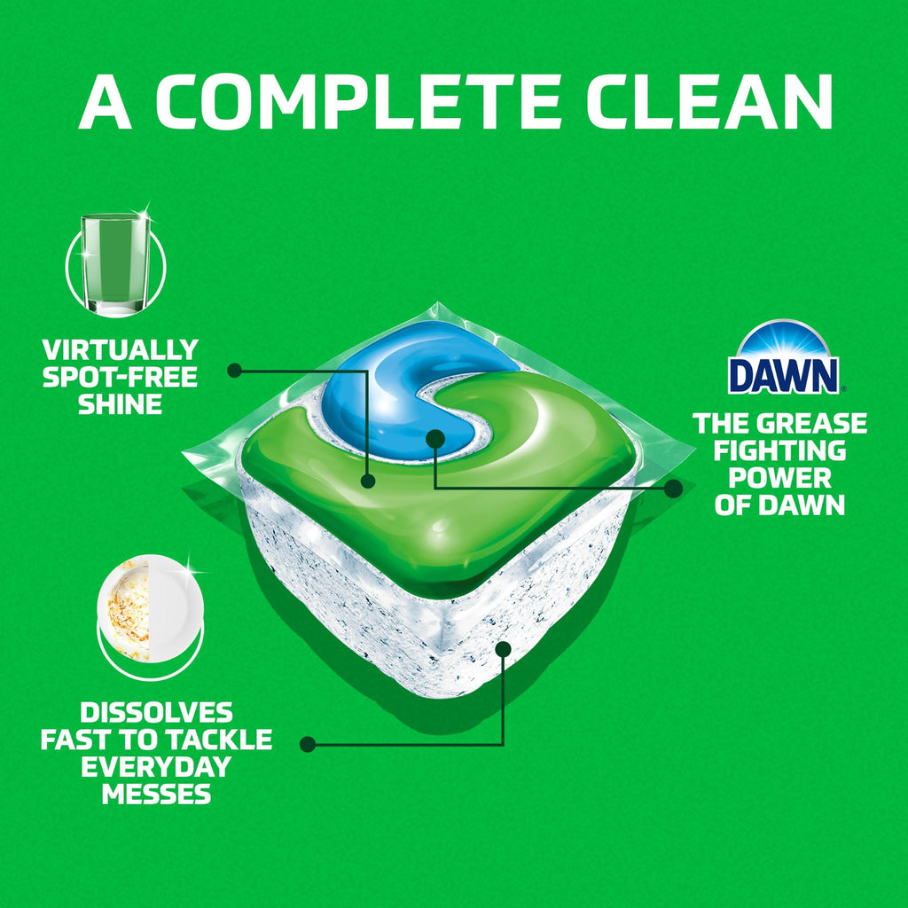 Cascade Complete Dishwasher Pods, Dishwasher Detergent, Dish Detergent Tab Tablets, Fresh, 100 Count (Packaging May Vary)