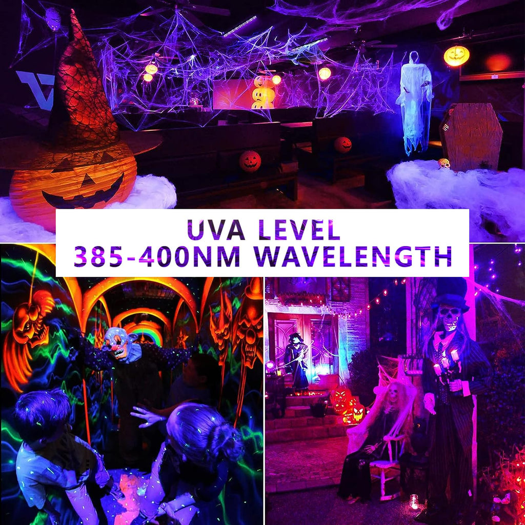 Wiyifada LED Black Light Bulbs 2 Pack, Dimmable A19 9W,UVA Level 385-400nm