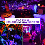 Wiyifada LED Black Light Bulbs 2 Pack, Dimmable A19 9W,UVA Level 385-400nm