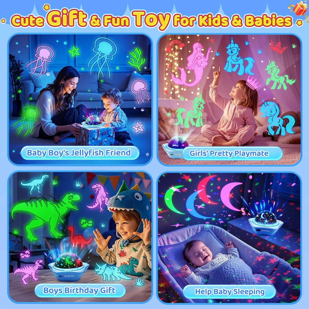 Night Light for Kids Sensory Toys, 6 Films Star Projector Light for Bedroom