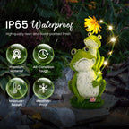 GIGALUMI Solar Garden Statues, Loving Frog Garden Decor